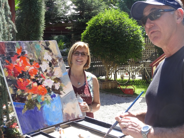 Amanda Jones and Brent Heighton showing their stuff at Demos in the Garden Aug 2 & 3, 2015